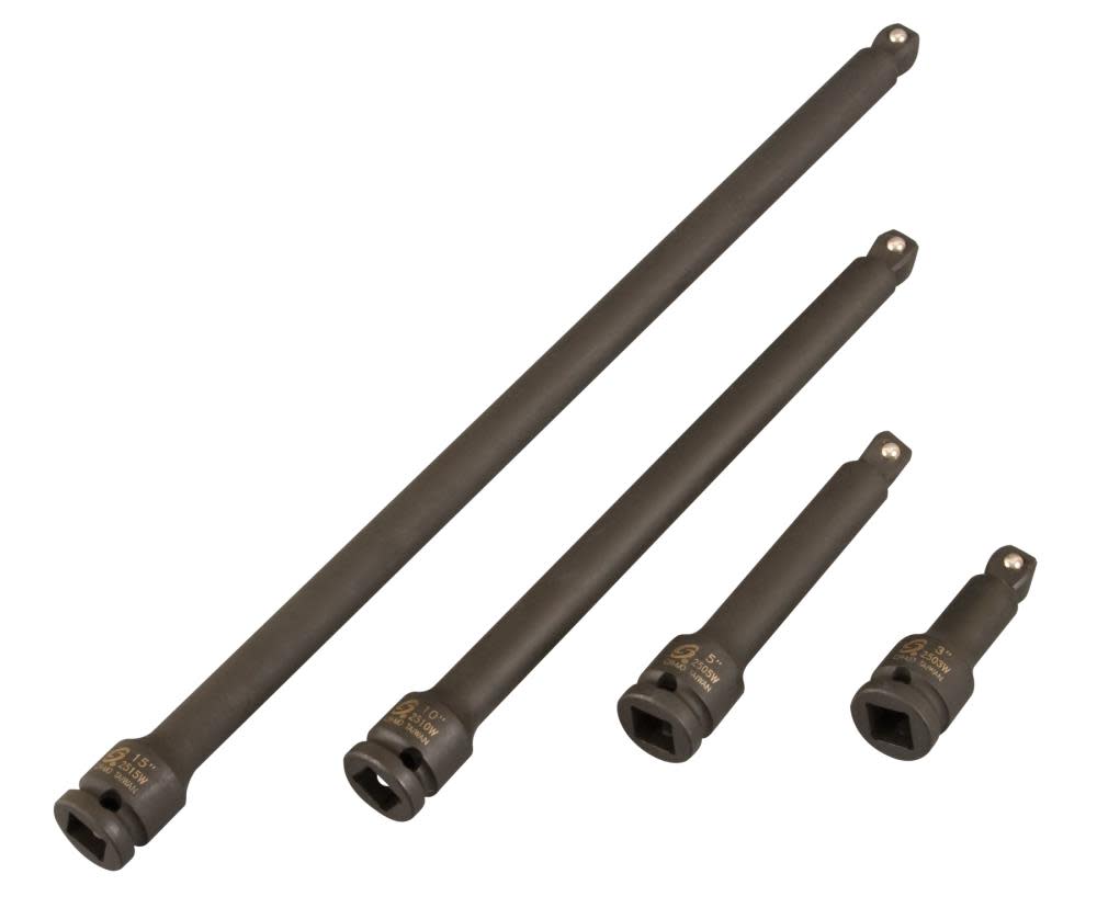 Sunex 4 pc. 3/8 In. Drive Impact Wobble Ext Set - Ascmtools