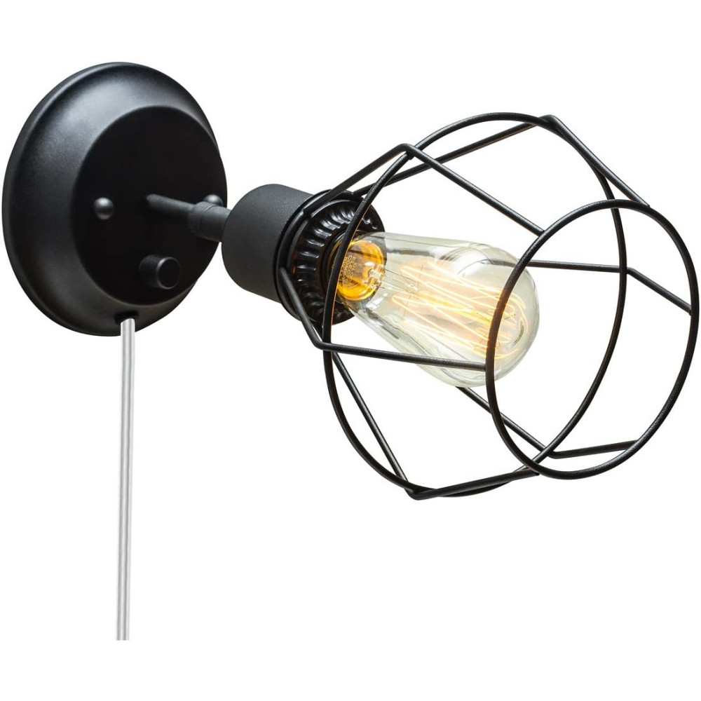 Globe Electric Verdum Vintage Wall Sconce Matte Black 60W 1 Light - Ascmtools