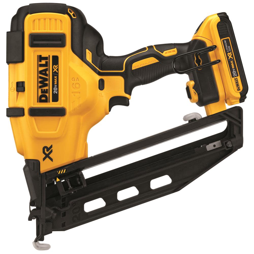 DEWALT 20 V MAX* 16 Gauge Angled Cordless Finish Nailer Kit - Ascmtools
