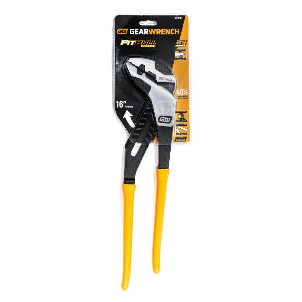 GEARWRENCH 16″ Tongue & Groove Pliers Pitbull K9 Straight Jaw Dipped Handle - Ascmtools