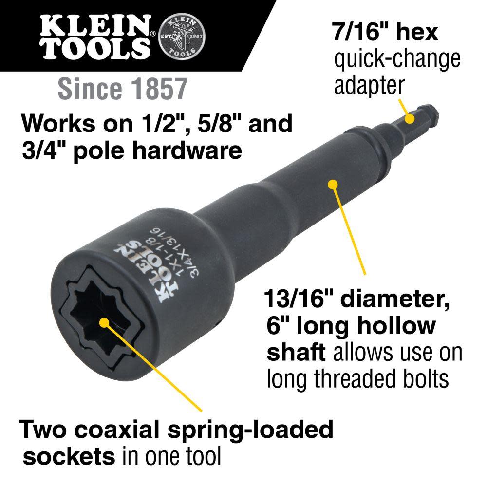 Klein Tools 4-in-1 Square Impact Socket - Ascmtools