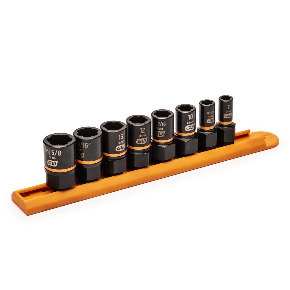 GEARWRENCH 8 piece 1/4 In. and 3/8 In. Drive Bolt Biter Impact Extraction Socket Set - Ascmtools