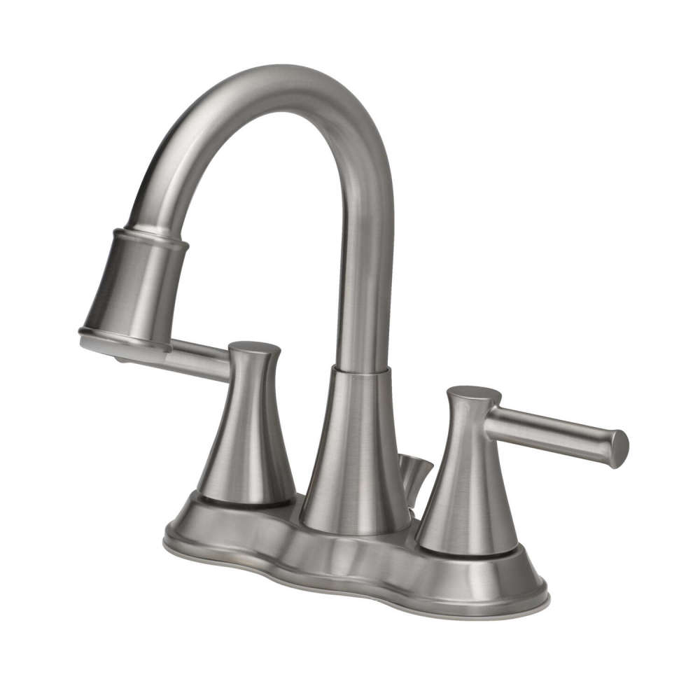 Oakbrook LED Bathroom Sink Faucet Two Handle Brushed Nickel - Ascmtools