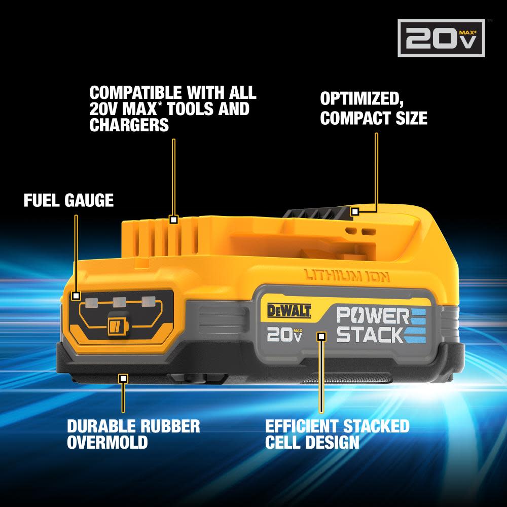 DEWALT POWERSTACK 20V MAX Compact Battery - Ascmtools