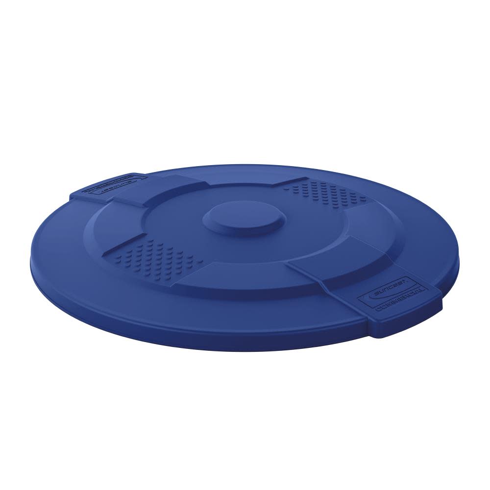 Suncast Plastic Utility Trash Lid – 55 Gallon Blue - Ascmtools