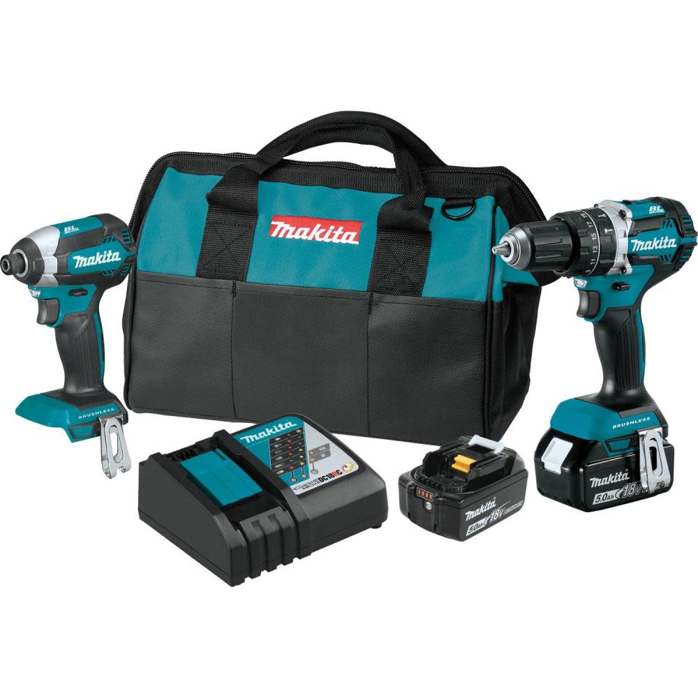 Makita 18V LXT Lithium-Ion Brushless Cordless 2-Pc. Combo Kit (5.0Ah) - Ascmtools