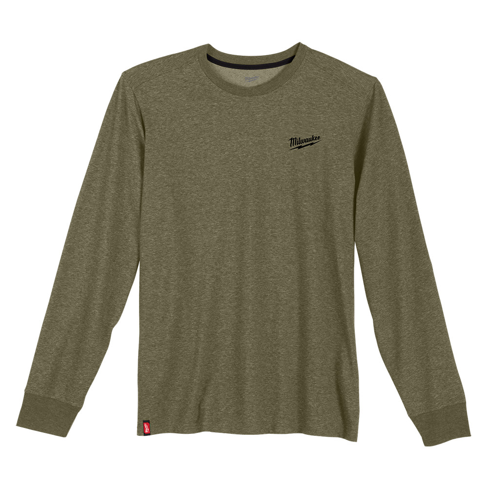 Milwaukee Hybrid Work Tee Long Sleeve Green Large - Ascmtools