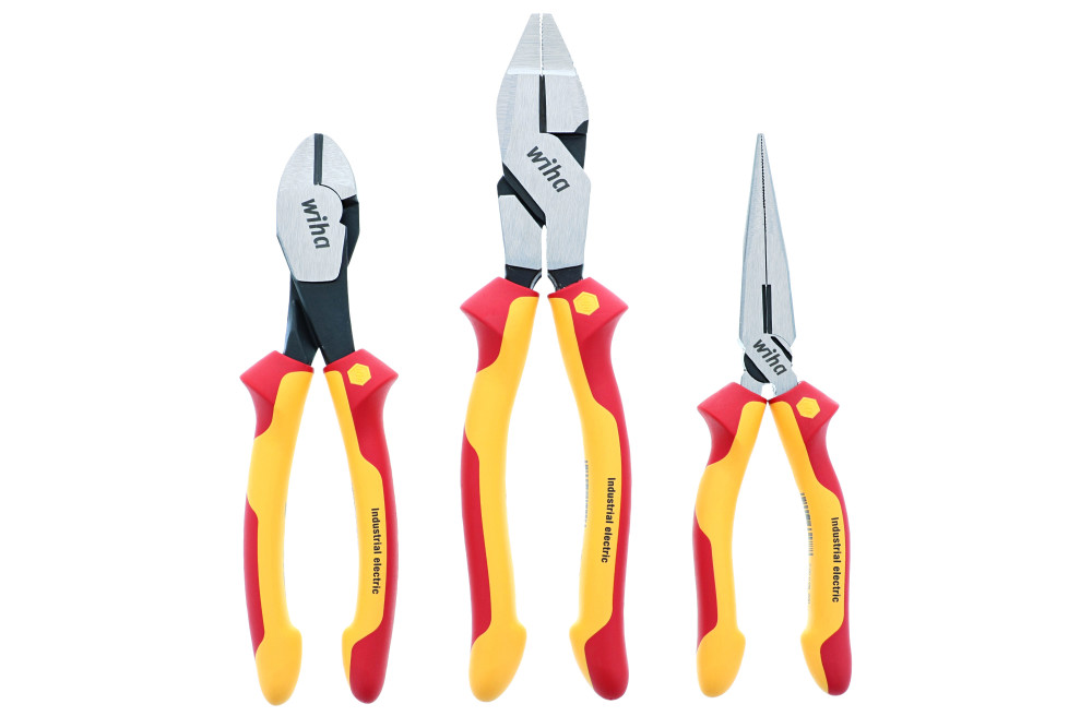 Wiha Insulated Industrial Grip Pliers & Cutters Set 3pc - Ascmtools