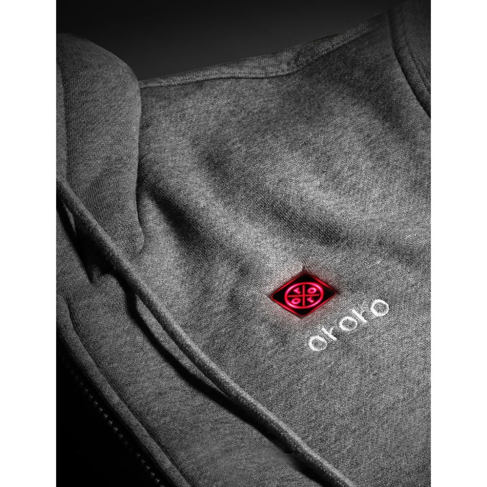 ORORO Unisex Flecking Gray Heated Fleece Hoodie Kit Small - Ascmtools