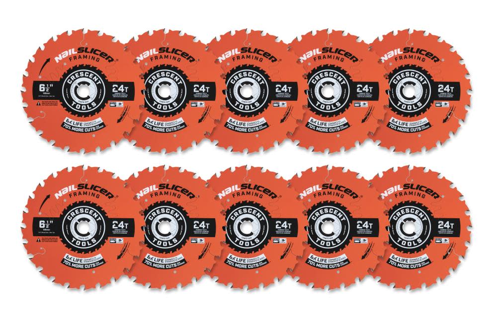 Crescent Nail Slicer Circular Saw Framing Blade 6 1/2″ x 24T - Ascmtools