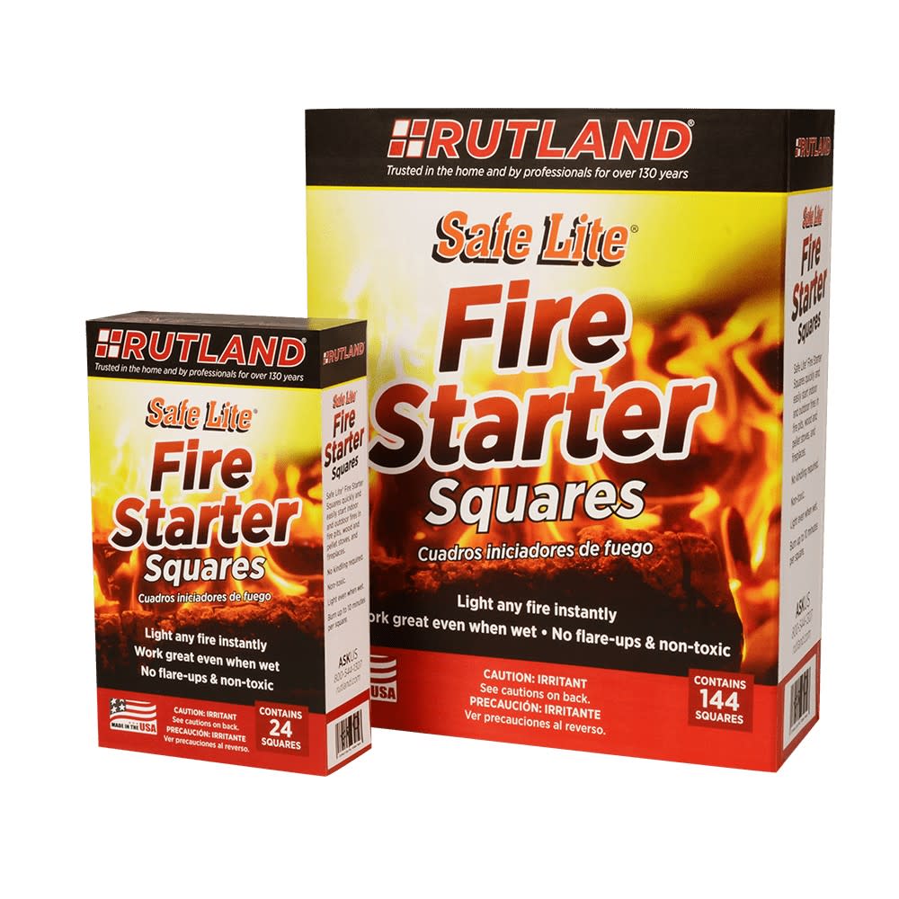 Rutland Safe Lite Fire Starter Square 144pc - Ascmtools