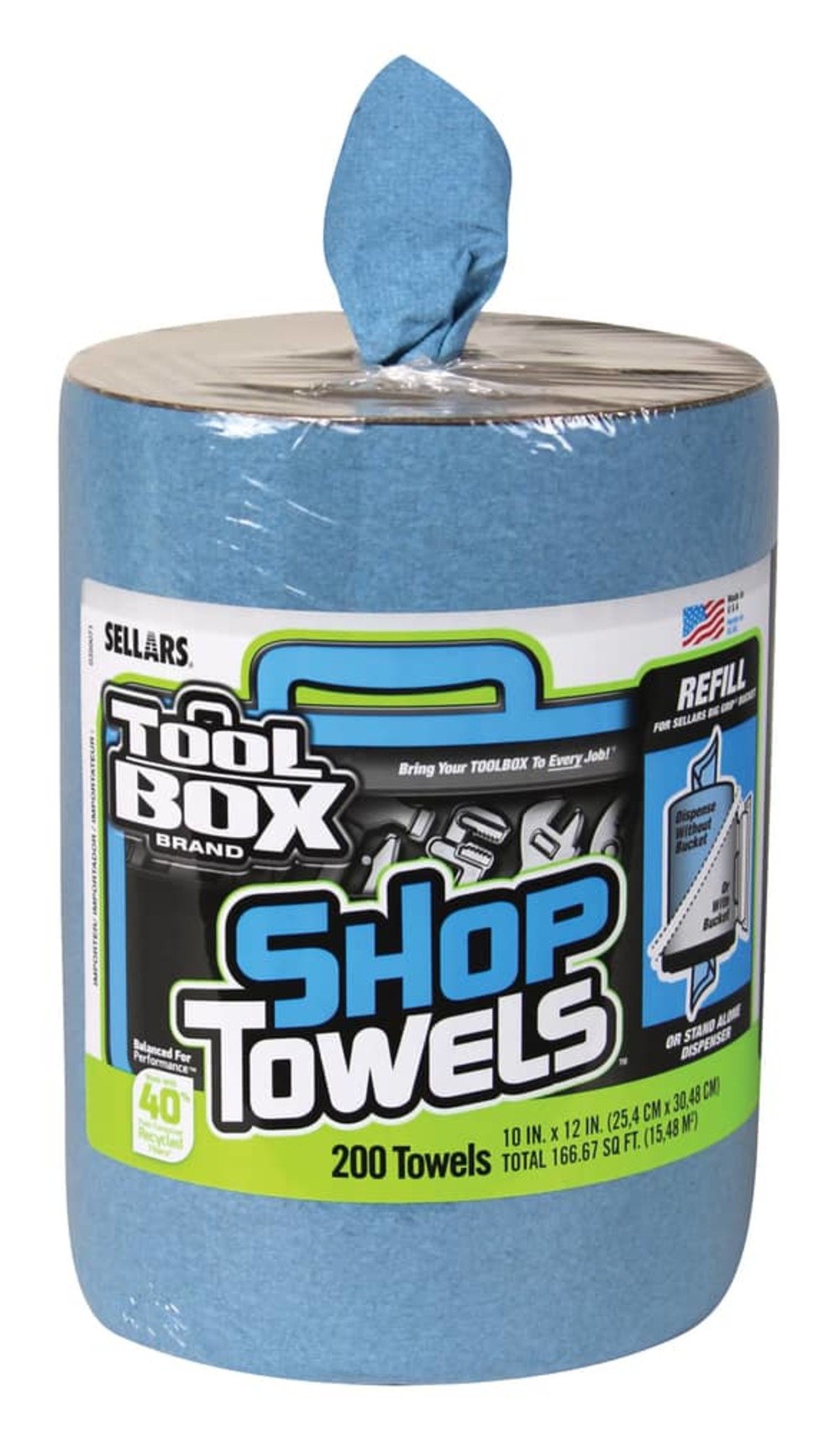 Sellars Blue Shop Towel Big Grip R Refill Roll - Ascmtools