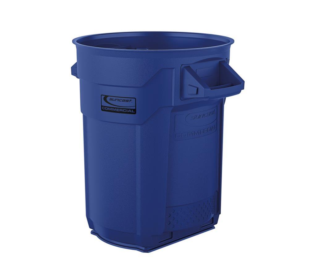 Suncast Plastic Utility Trash Can – 20 Gallon Blue - Ascmtools
