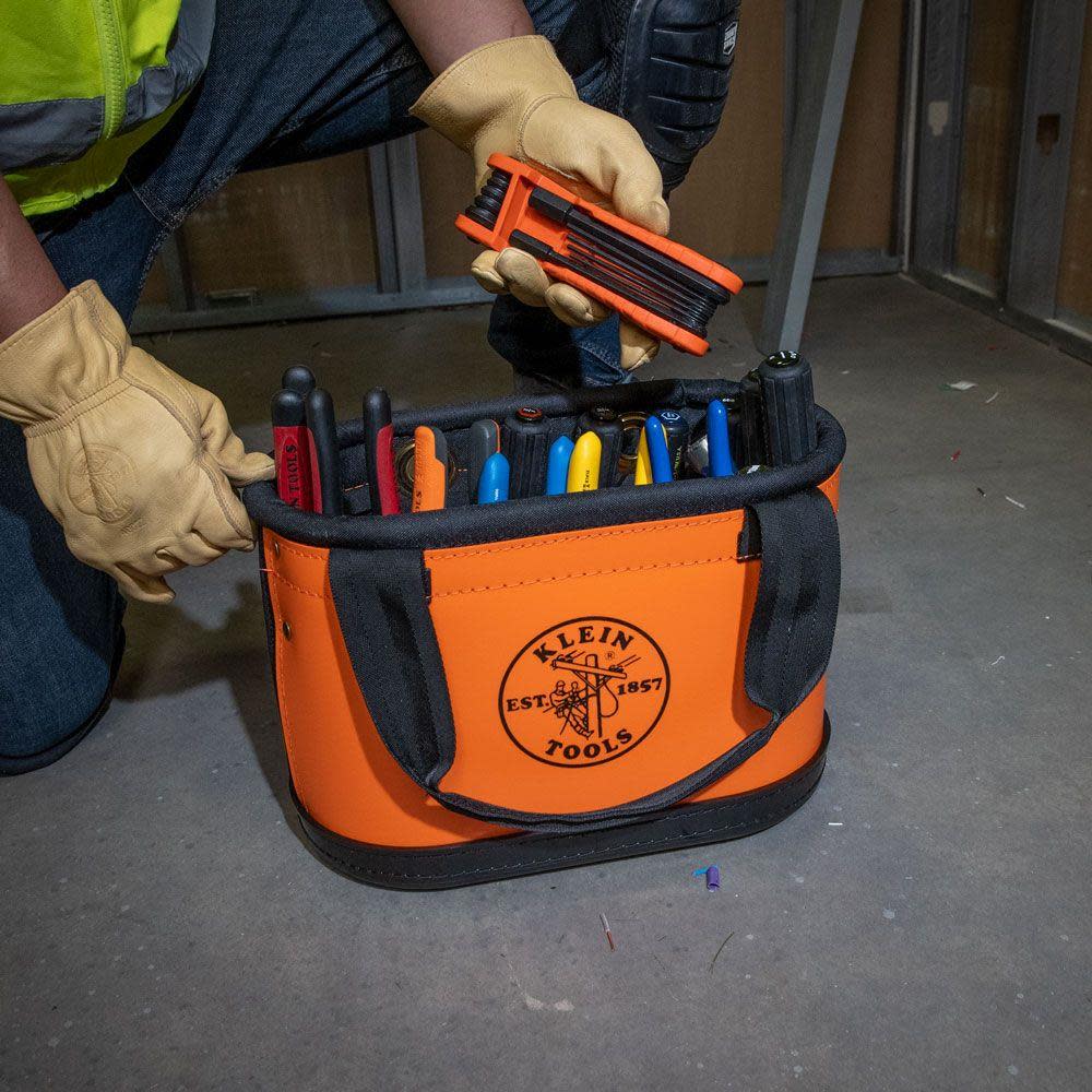 Klein Tools Hard Body Oval Bucket Orange/Black - Ascmtools