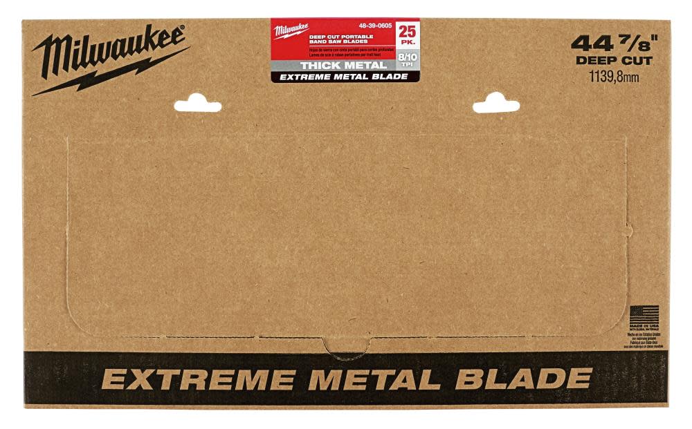 Milwaukee Extreme Thick Metal Band Saw Blades 25PK Deep Cut - Ascmtools