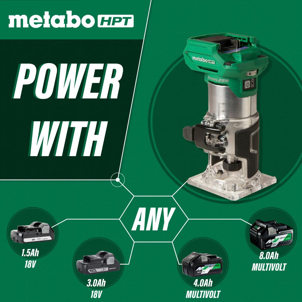 Metabo HPT 18V Cordless Trim Router Bare Tool - Ascmtools