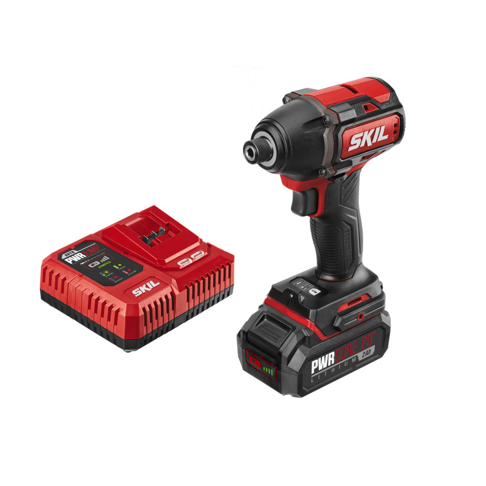 SKIL PWRCORE 20 Brushless 20V Drill Driver & Impact Driver Kit - Ascmtools