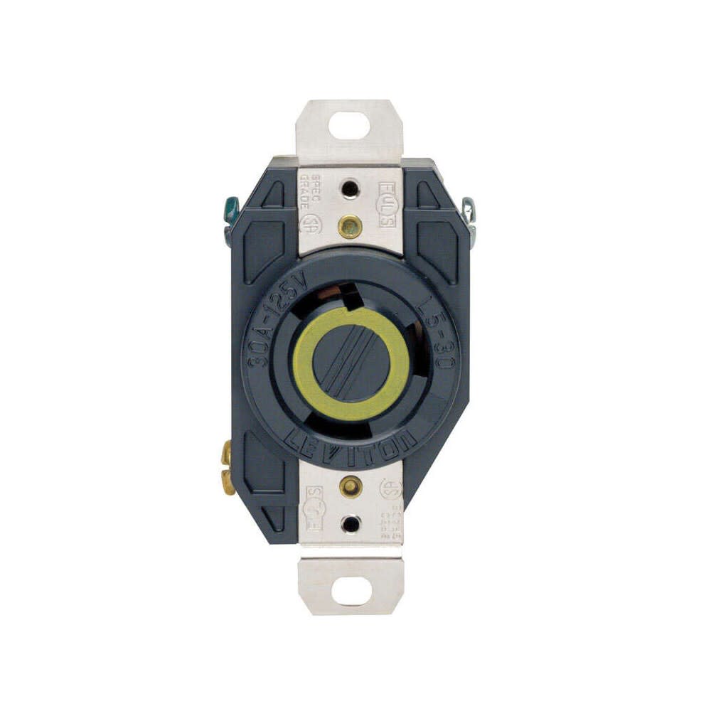 Leviton Outlet Receptacle 30A 125V Black Grounded Single Locking - Ascmtools