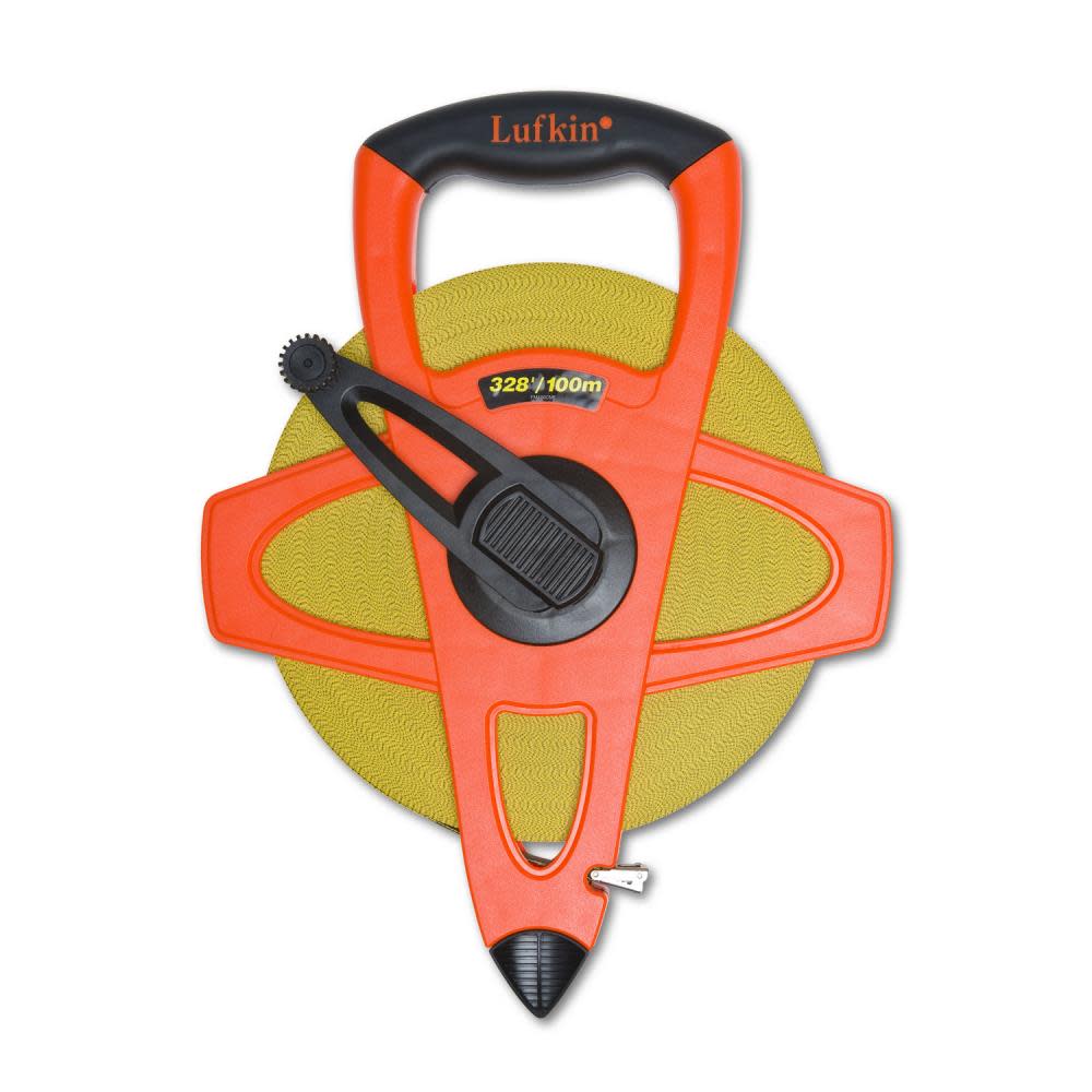 Crescent Lufkin 1/2 In. x 300 Ft. Hi-Viz Orange Fiberglass Tape Measure Feet & Inches - Ascmtools
