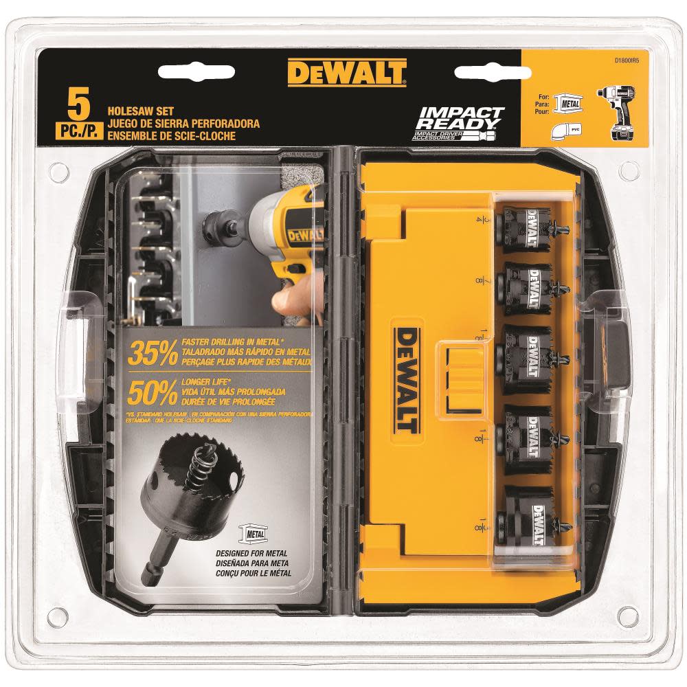 DEWALT 5 PC Impact Hole Saw Set - Ascmtools