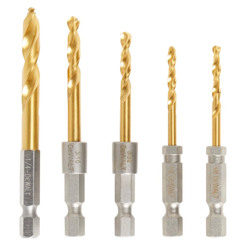 DEWALT 5pc Impact Ready Titanium Nitride Coating Drill Set - Ascmtools