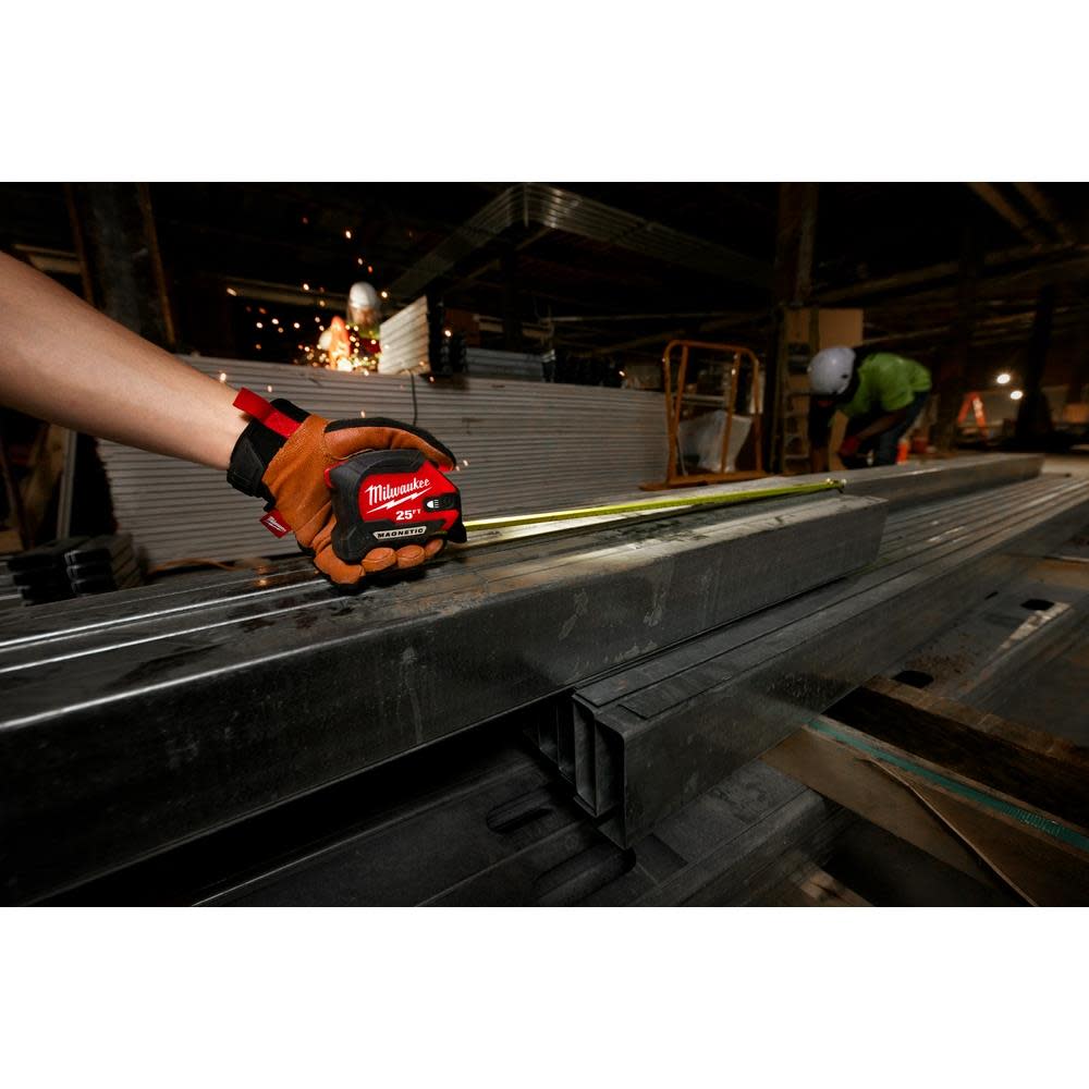 Milwaukee 25ft Wide Blade Magnetic Tape Measure with 100L Light - Ascmtools