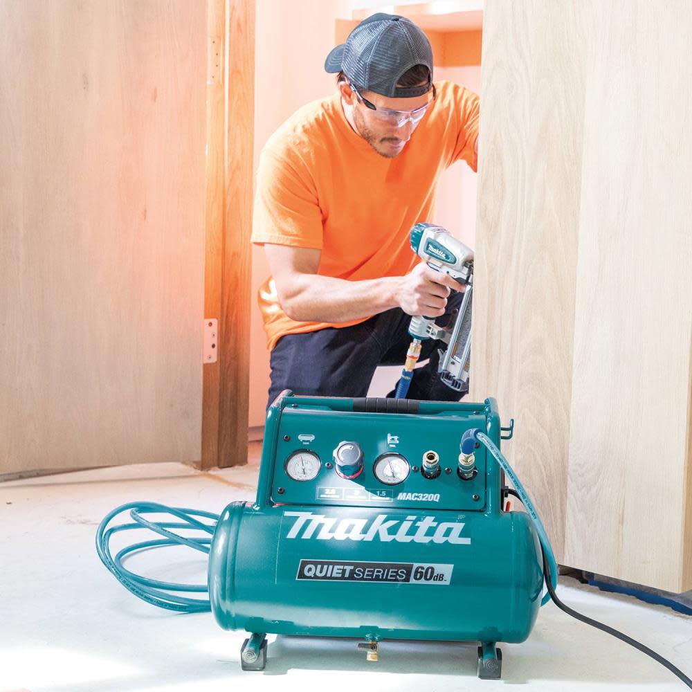 Makita Quiet Series 1-1/2 HP 3 Gallon Oil-Free Electric Air Compressor - Ascmtools