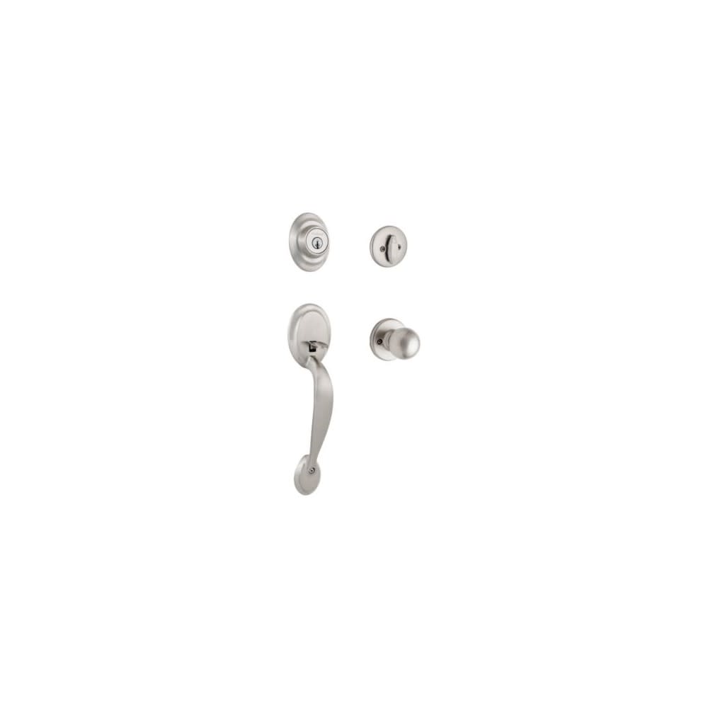 Kwikset Satin Nickel Dakota Single Cylinder Handleset with Polo Knob - Ascmtools