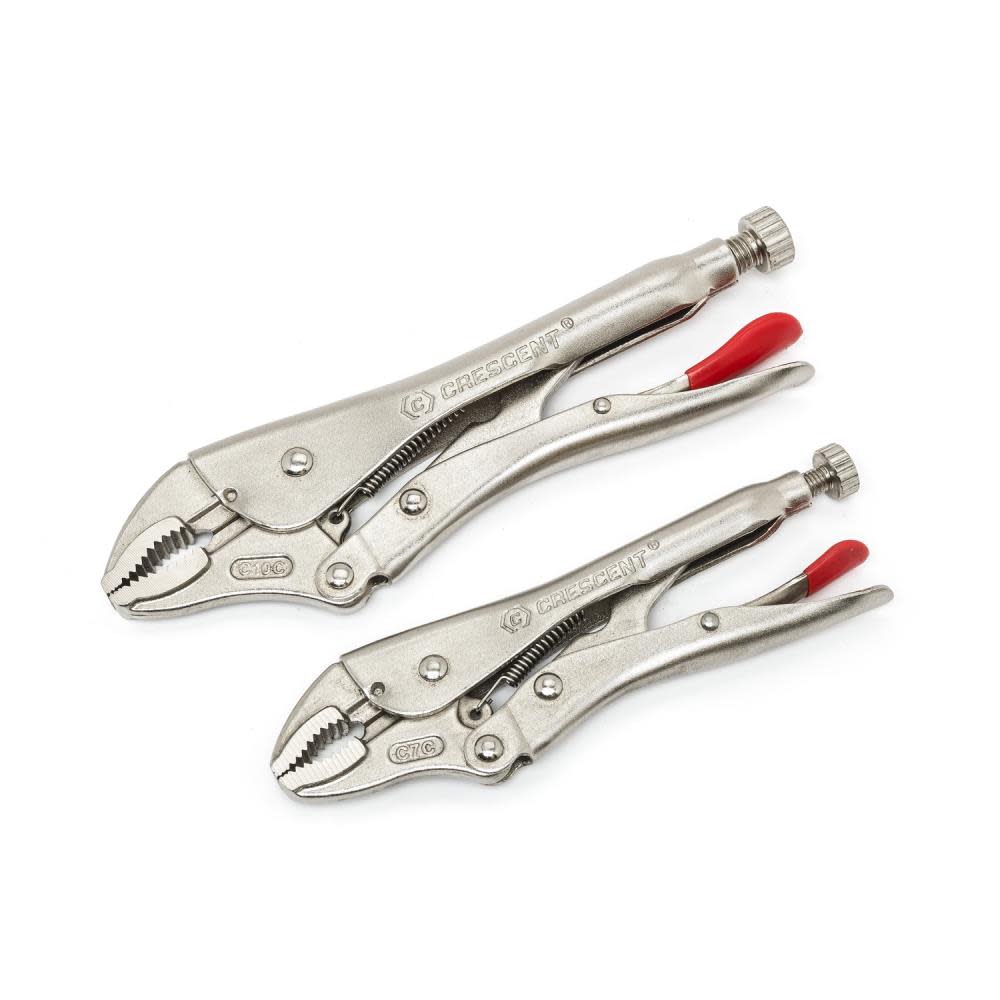 Crescent Locking Plier Set 7 In. & 10 In. Curved Jaw - Ascmtools