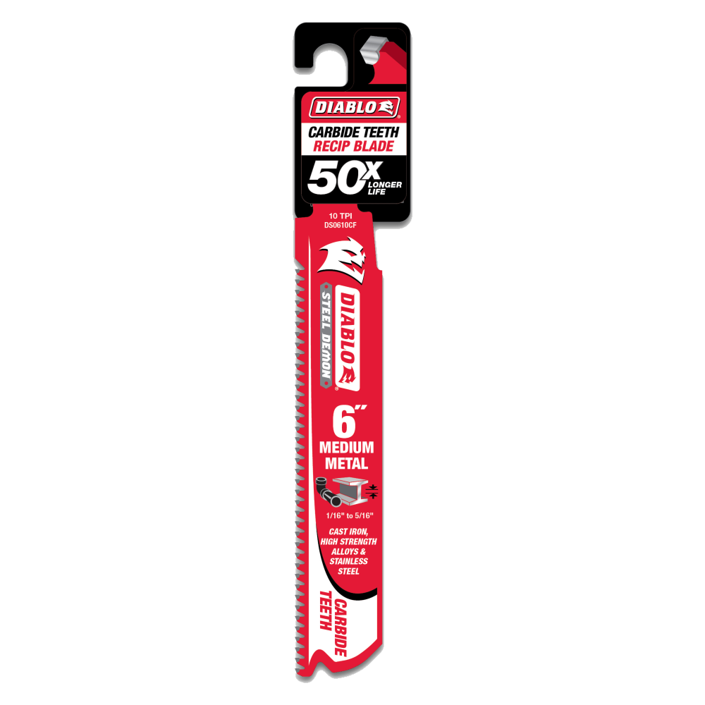 Diablo Tools 6″ Steel Demon Carbide Recip Blades for Medium Metal Cutting - Ascmtools