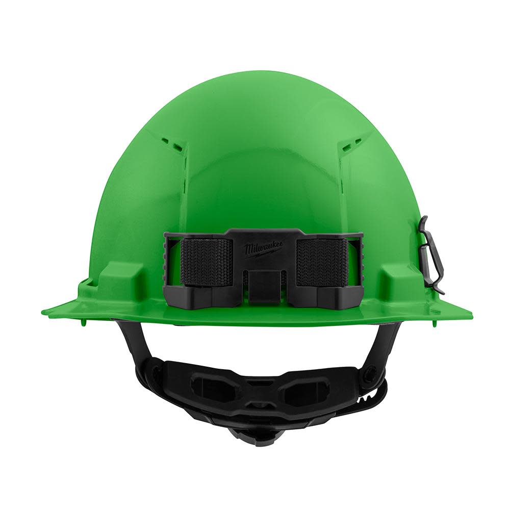 Milwaukee Green Full Brim Vented Hard Hat with 6pt Ratcheting Suspension Type 1 Class C - Ascmtools