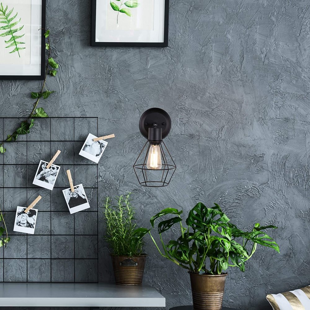 Globe Electric Verdum Vintage Wall Sconce Matte Black 60W 1 Light - Ascmtools