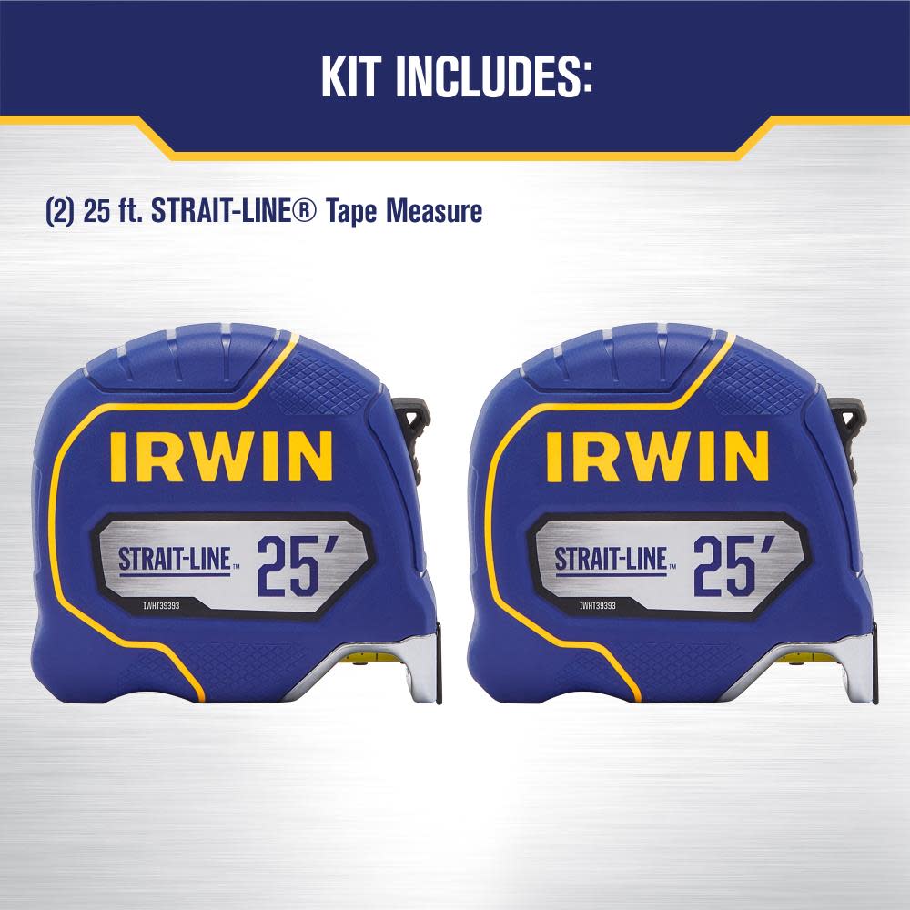 Irwin STRAIT LINE Tape Measure 25′ 2pk - Ascmtools