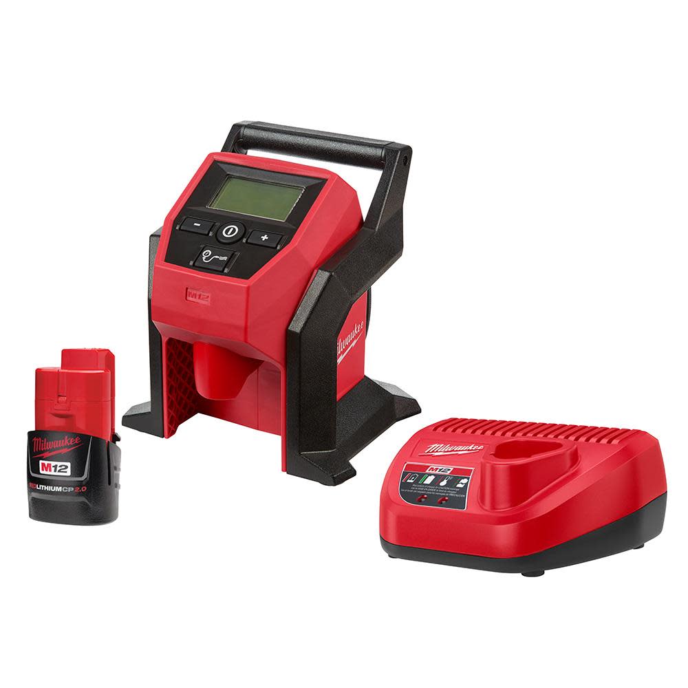 Milwaukee M12 Compact Inflator with CP 2.0AH Battery Kit - Ascmtools