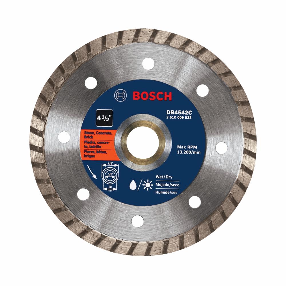 Bosch 4 1/2″ Premium Turbo Rim Diamond Blade for Smooth Cuts - Ascmtools