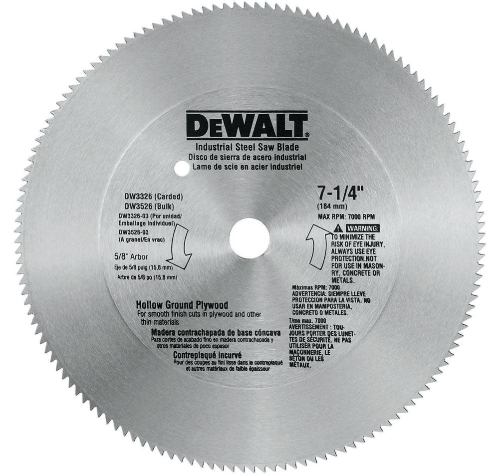 DEWALT 7-1/4 In. 140T Steel Plywood Blade - Ascmtools