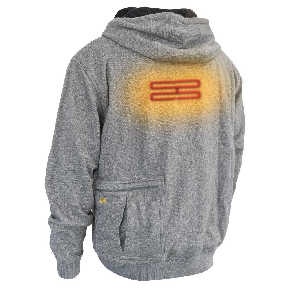 DEWALT Heavy Duty Hoodie French Terry Heather Gray 2X - Ascmtools