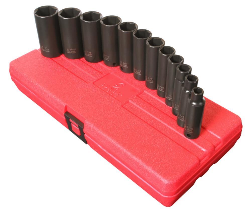 Sunex 12 pc. 3/8 In. Dr. SAE Deep Impact Socket Set - Ascmtools