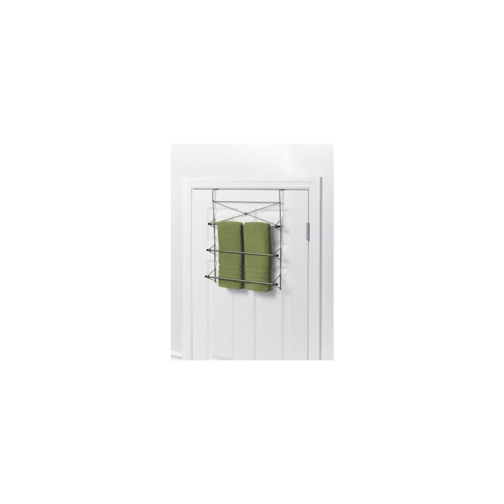 Zenith Towel Rack Over The Door Cross Style Satin Nickel Steel - Ascmtools