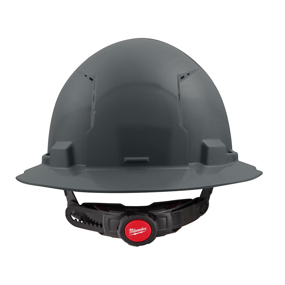 Milwaukee Gray Full Brim Vented Hard Hat with 6pt Ratcheting Suspension Type 1 Class C - Ascmtools
