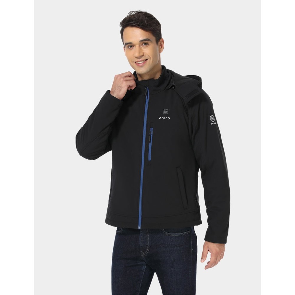 ORORO Mens Black & Blue Classic Heated Jacket Kit Small - Ascmtools