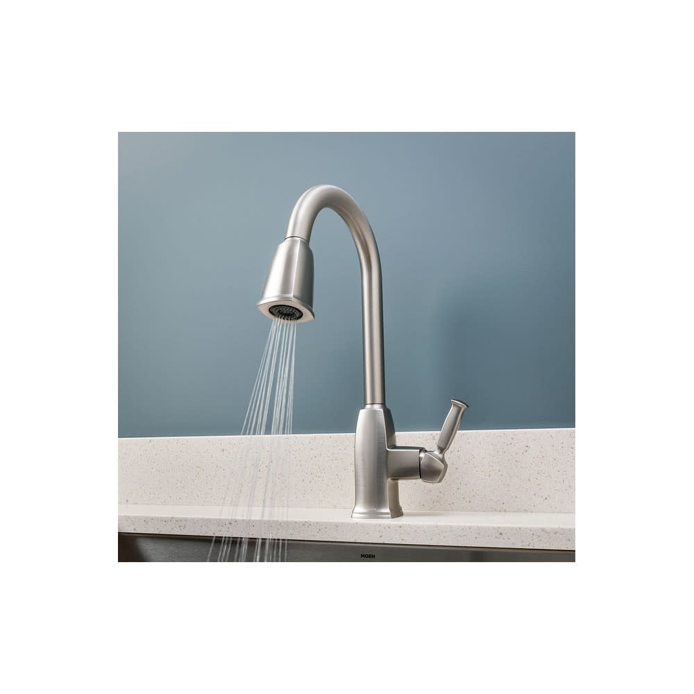 Moen Wellsley Kitchen Faucet Spot Resist Stainless High Arc - Ascmtools