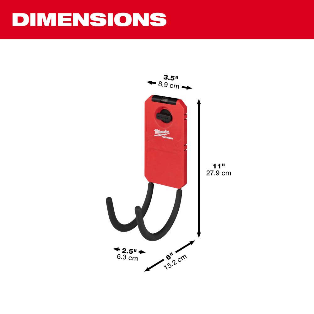 Milwaukee PACKOUT 6 Curved Hook - Ascmtools