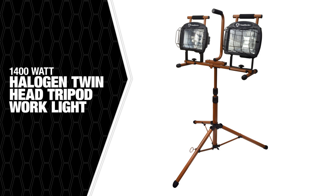 Southwire Tripod Work Light 1400 Watt Halogen Twin Head - Ascmtools