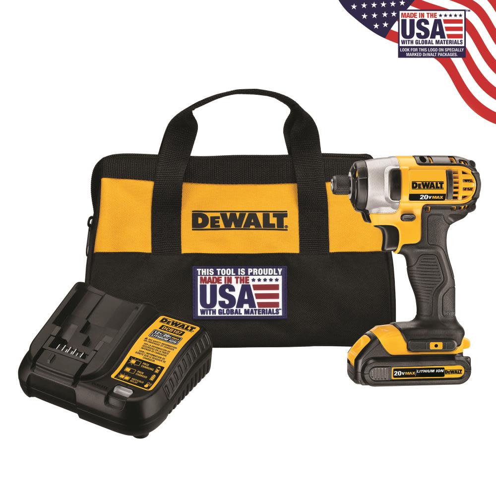 DEWALT 20 V MAX 1/4 In. Impact Driver Kit - Ascmtools