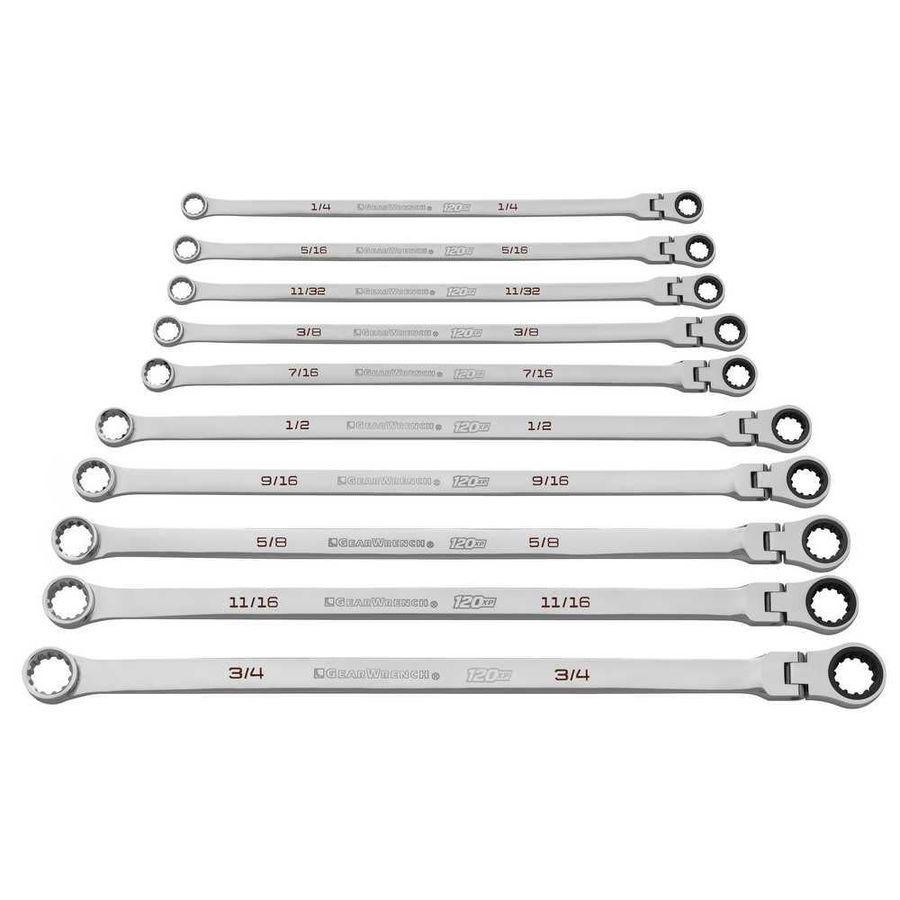 GEARWRENCH 120XP Ratcheting SAE Wrench Set 10pc - Ascmtools