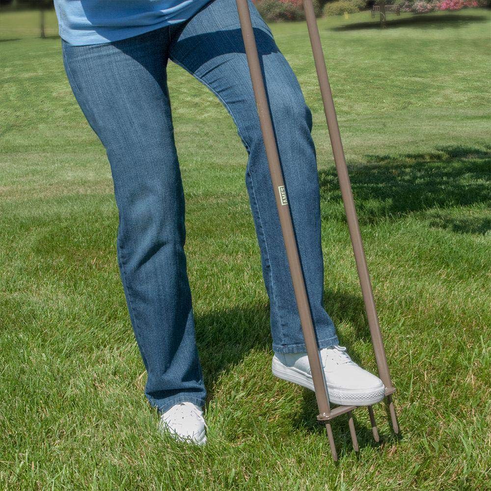 Ames Steel 4 Spike Lawn Aerator with Stirrup Handle - Ascmtools