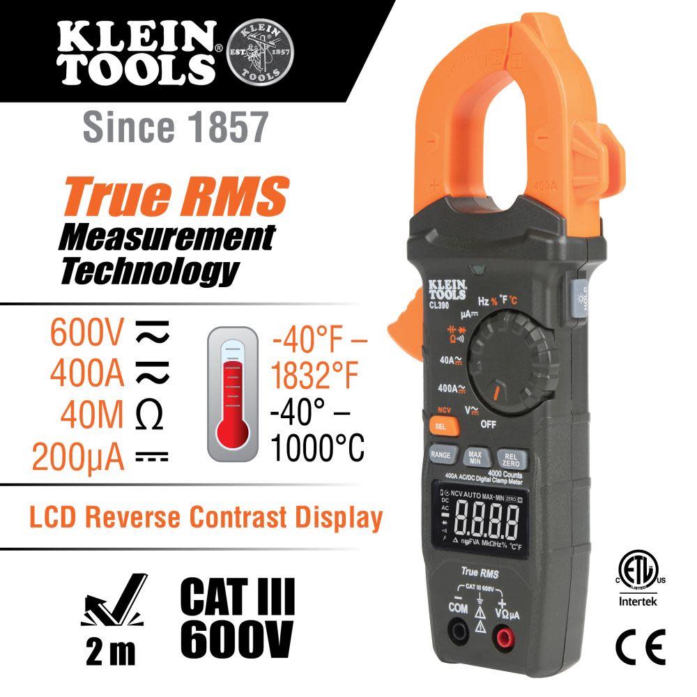 Klein Tools AC/DC Digital Clamp Meter - Ascmtools