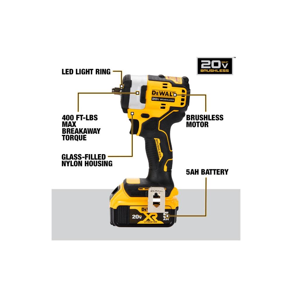 DEWALT 20V MAX Impact Wrench 3/8″ Cordless Hog Ring Anvil Kit - Ascmtools