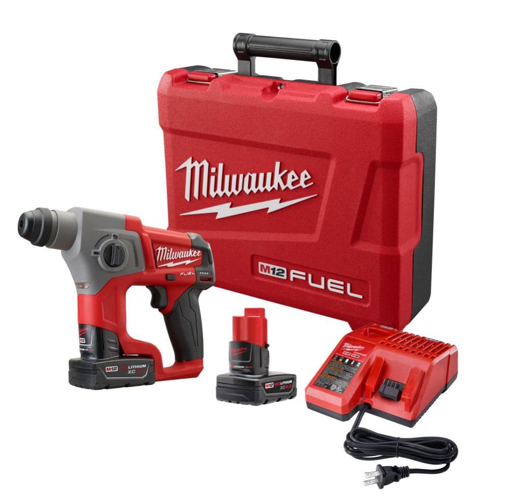 Milwaukee M12 FUEL  SDS Plus Rotary Hammer Kit - Ascmtools